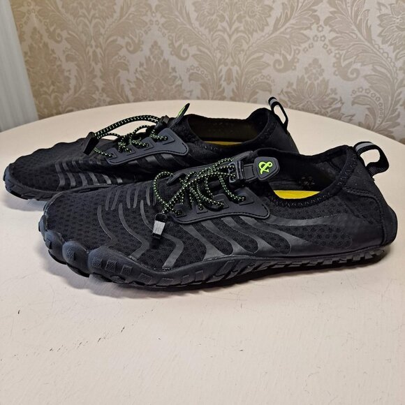 Men's Size 43 (US Size 10) Black Water Shoes Elastic Laces with Toggle NWOT - Picture 4 of 10